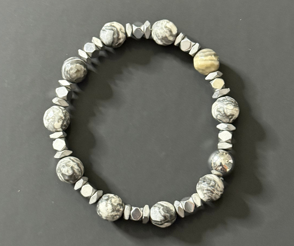 Picasso Jasper + Hematite Bracelet