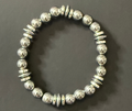 Hematite Bracelet — Silver Rounds + Disc Accents