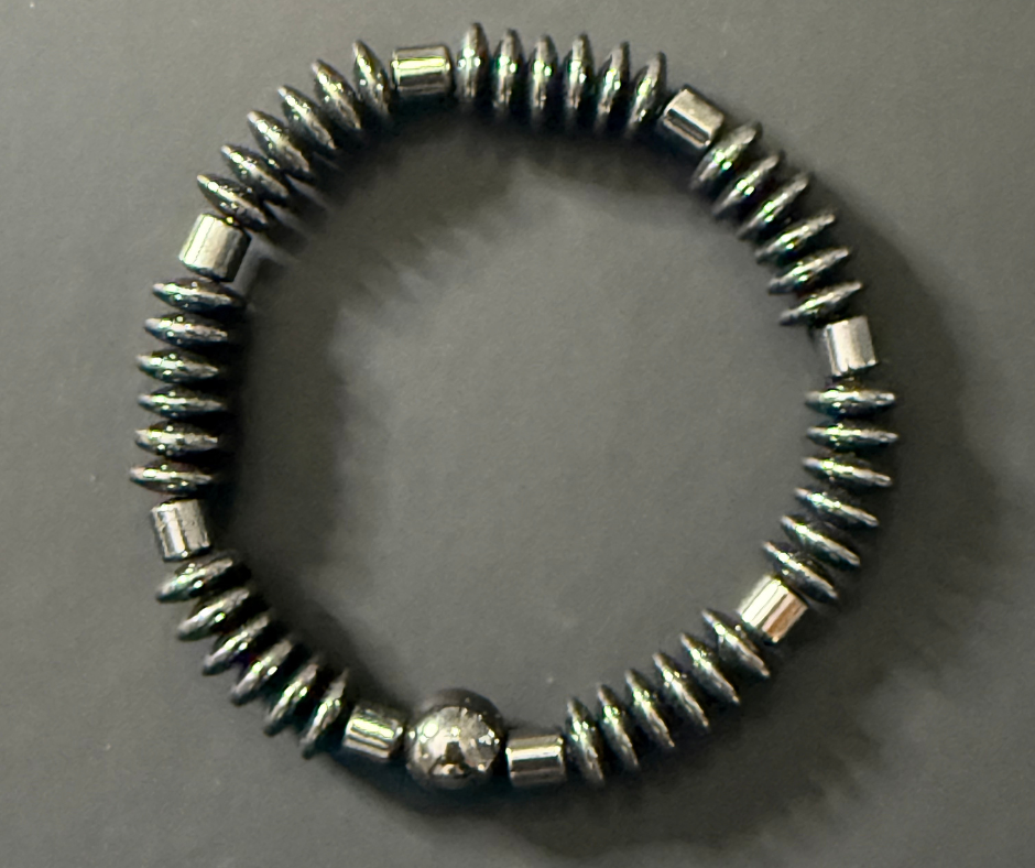Hematite Bracelet — Disc Beads (Gray)